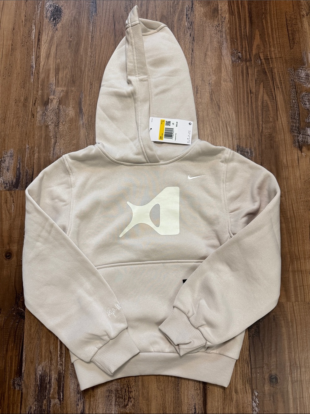 Nike Cream Hoodie with Reflective Logo